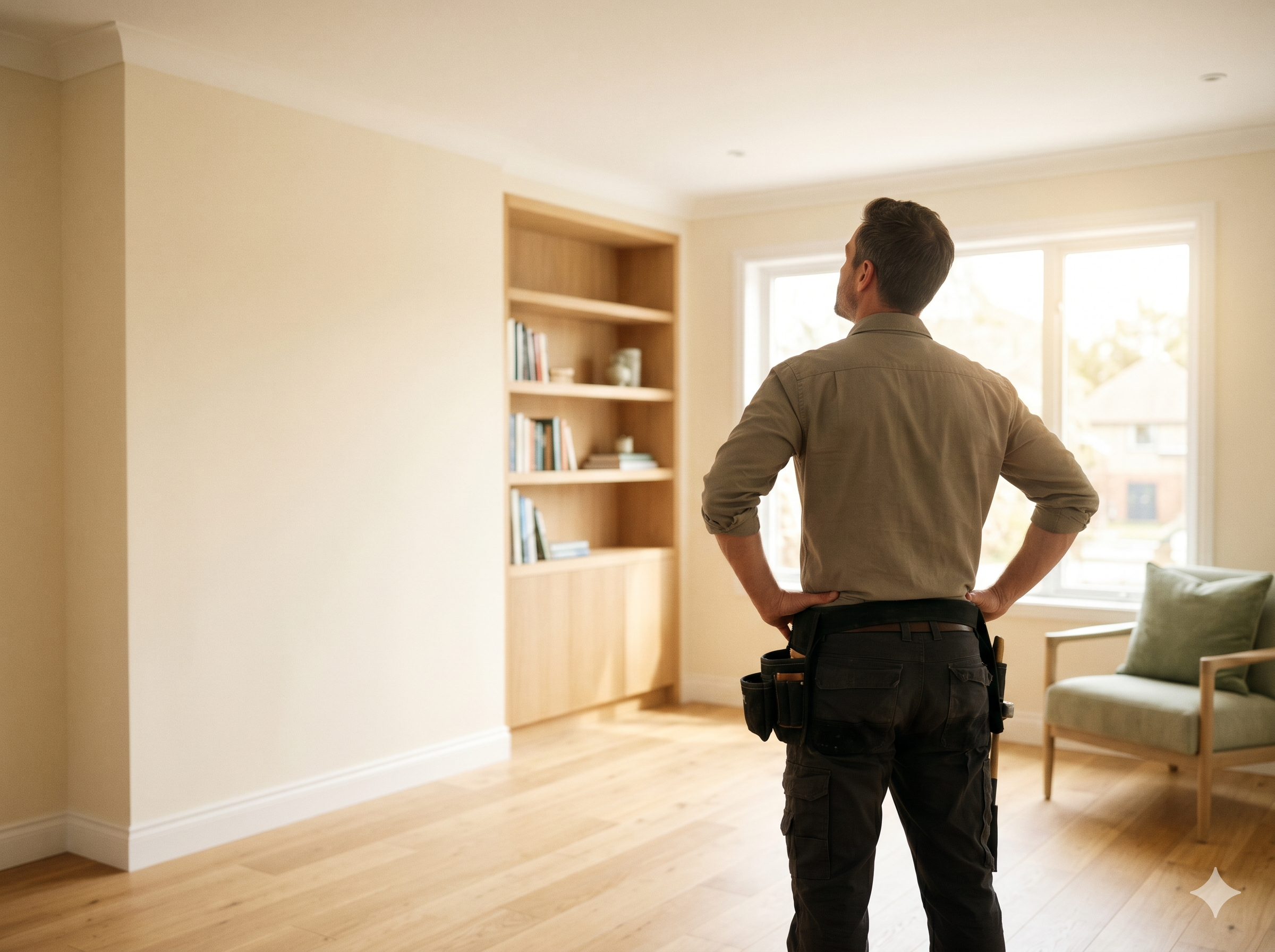 Place of Peace painter admiring a freshly finished room